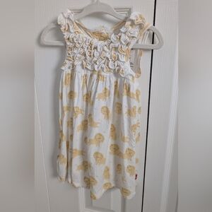 Magnetic Me White and Yellow Lion Print Dress